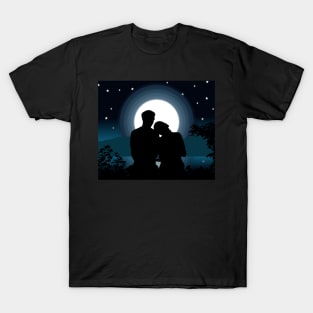 Couple love feel landscape vactor Art T-Shirt